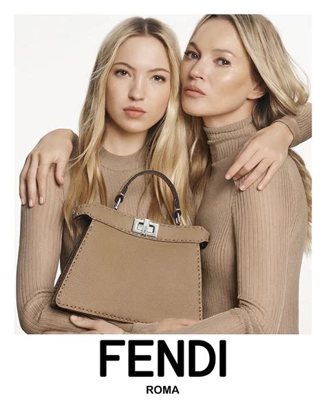 kate moss plastic surgery fendi|Kate Moss and Lila Moss glow in Fendi 2024 Peekaboo campaign.